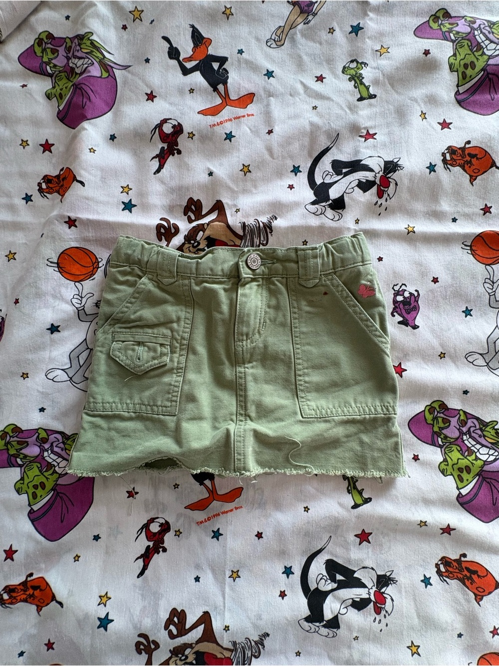 GAP Kids Light Green Skirt with Pink & White Floral Trim